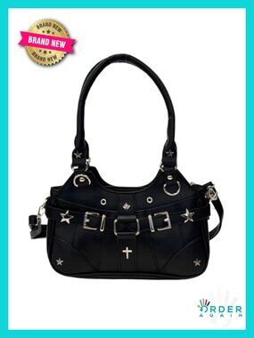Y2K Lolita Crossbody Bag Ita Pin Display PU Leather Handbag